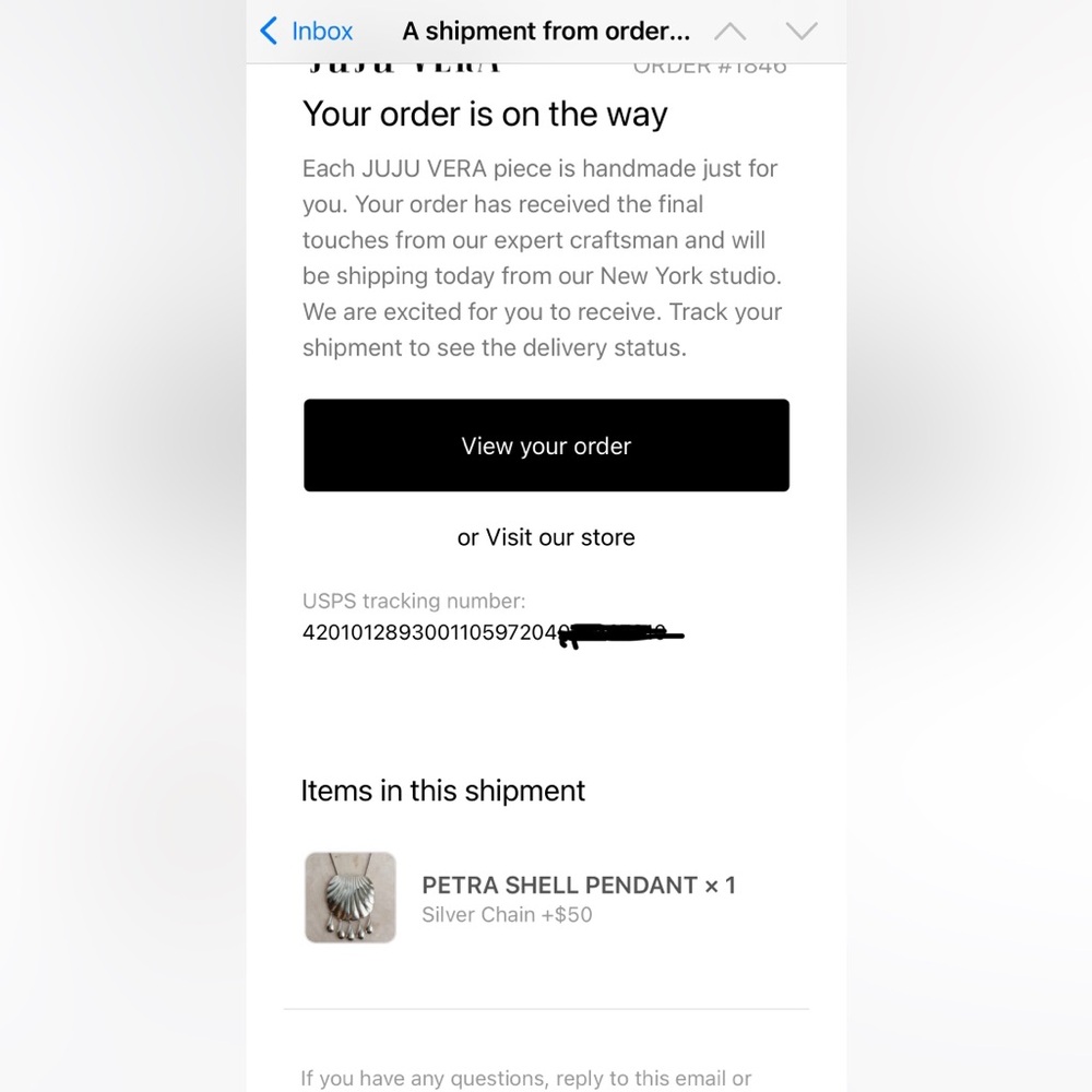 Juju Vera Petra Shell Pendant with Silver Chain - Picture 6 of 6